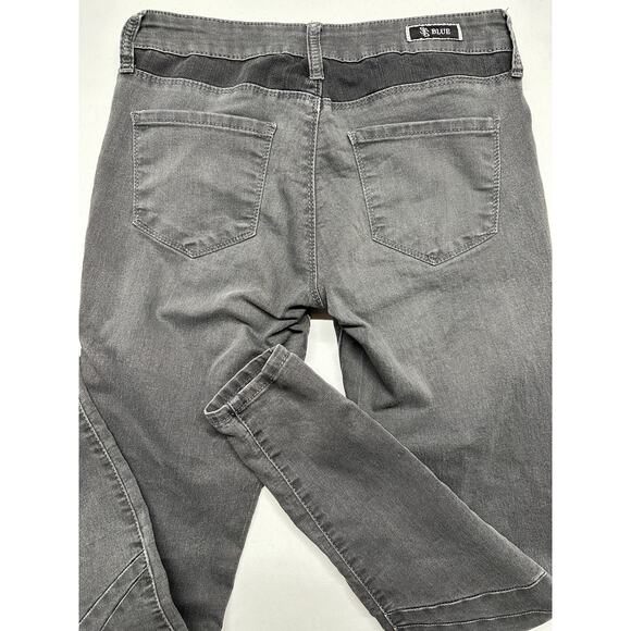 STS Blue Skinny Detailed Black Jeans Size 5 Faded Knee Design Goth Emu Rocker - Picture 4 of 9